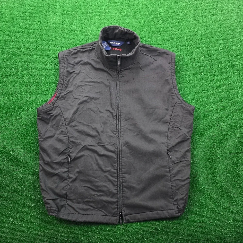 Polo Golf Ralph Lauren Fleece-Lined Full-Zip Vest Mens Large Black‎ Outdoors